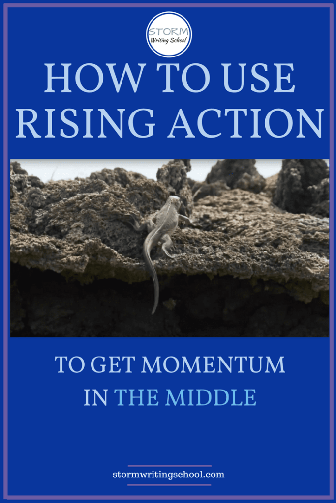 Great lesson on how to use rising action in the middle of your stories and scenes.